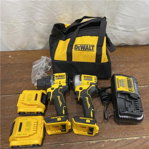 AS-IS DEWALT ATOMIC 20-Volt MAX Lithium-Ion Cordless Combo Kit (2-Tool) with (2) 2.0Ah Batteries, Charger and Bag