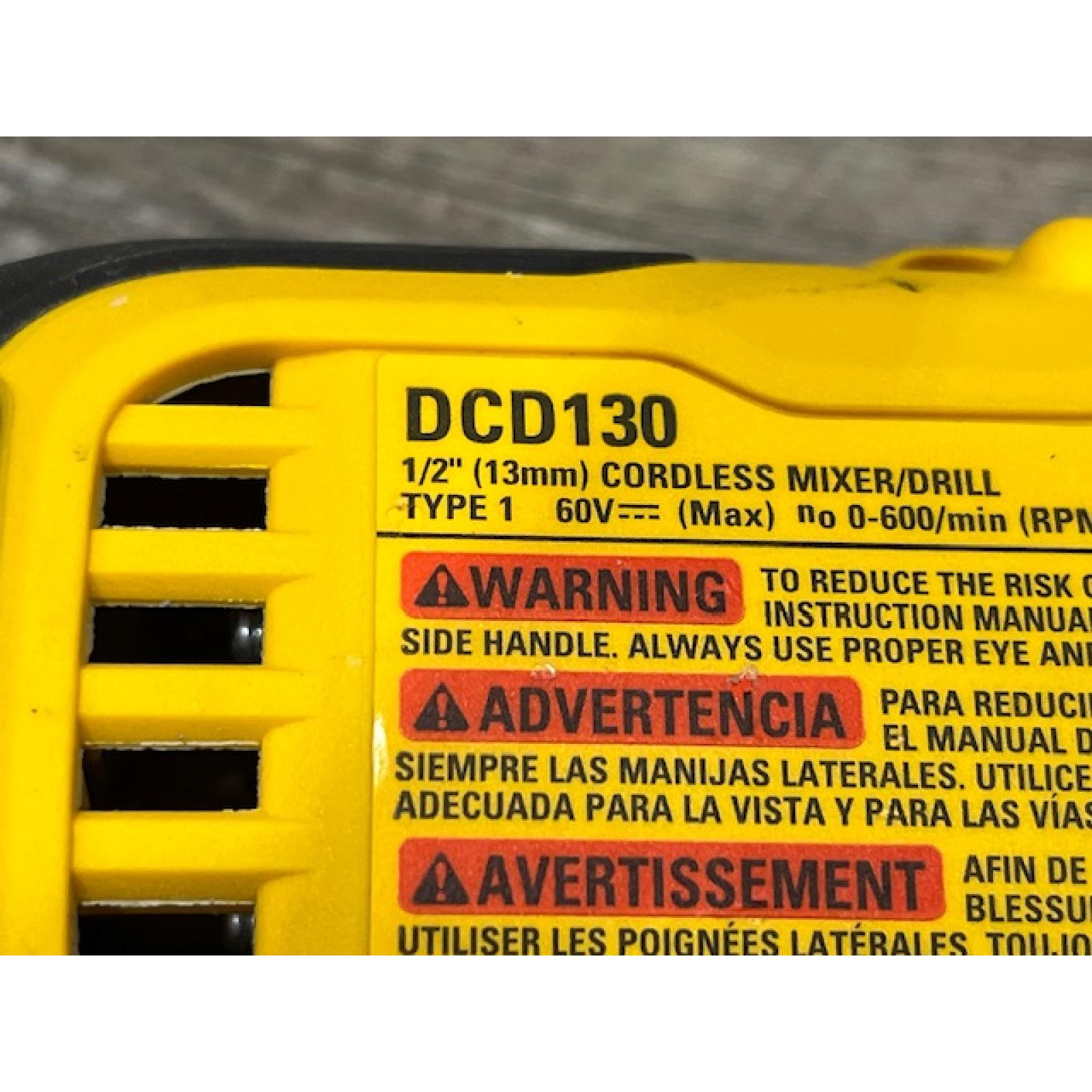 AS-IS DEWALT FLEXVOLT 60-Volt MAX Cordless Brushless 1/2 in. Mixer/Drill with E-Clutch (Tool-Only)
