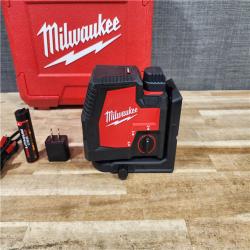 HOUSTON LOCATION - AS - IS Milwaukee 100 ft. REDLITHIUM Lithium-Ion USB Green Rechargeable Cross Line Laser Level with Charger