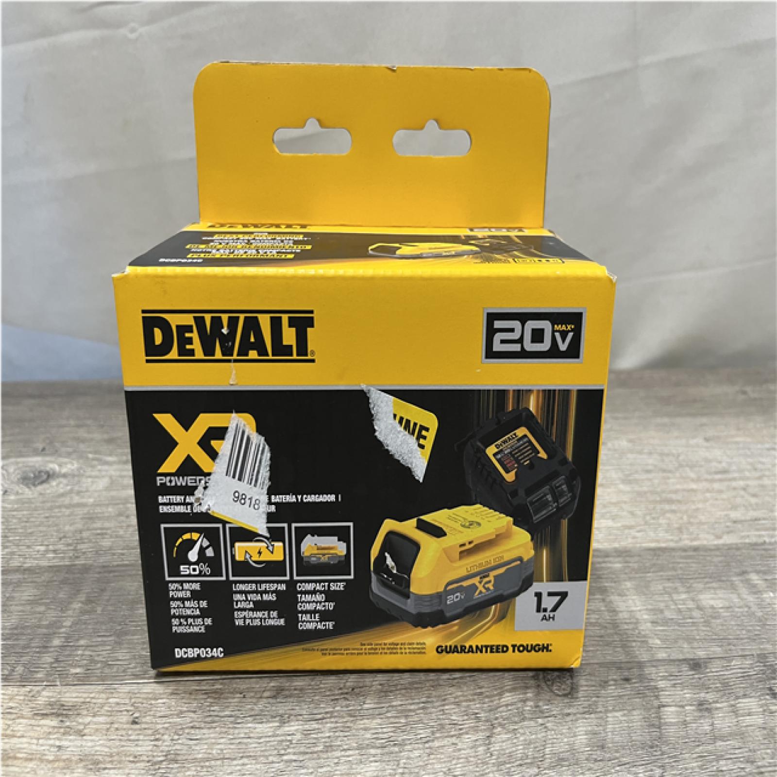 NEW - DEWALT 20V MAX XR POWERSTACK Lithium-Ion Battery Starter Kit with 1.7Ah Battery and Charger