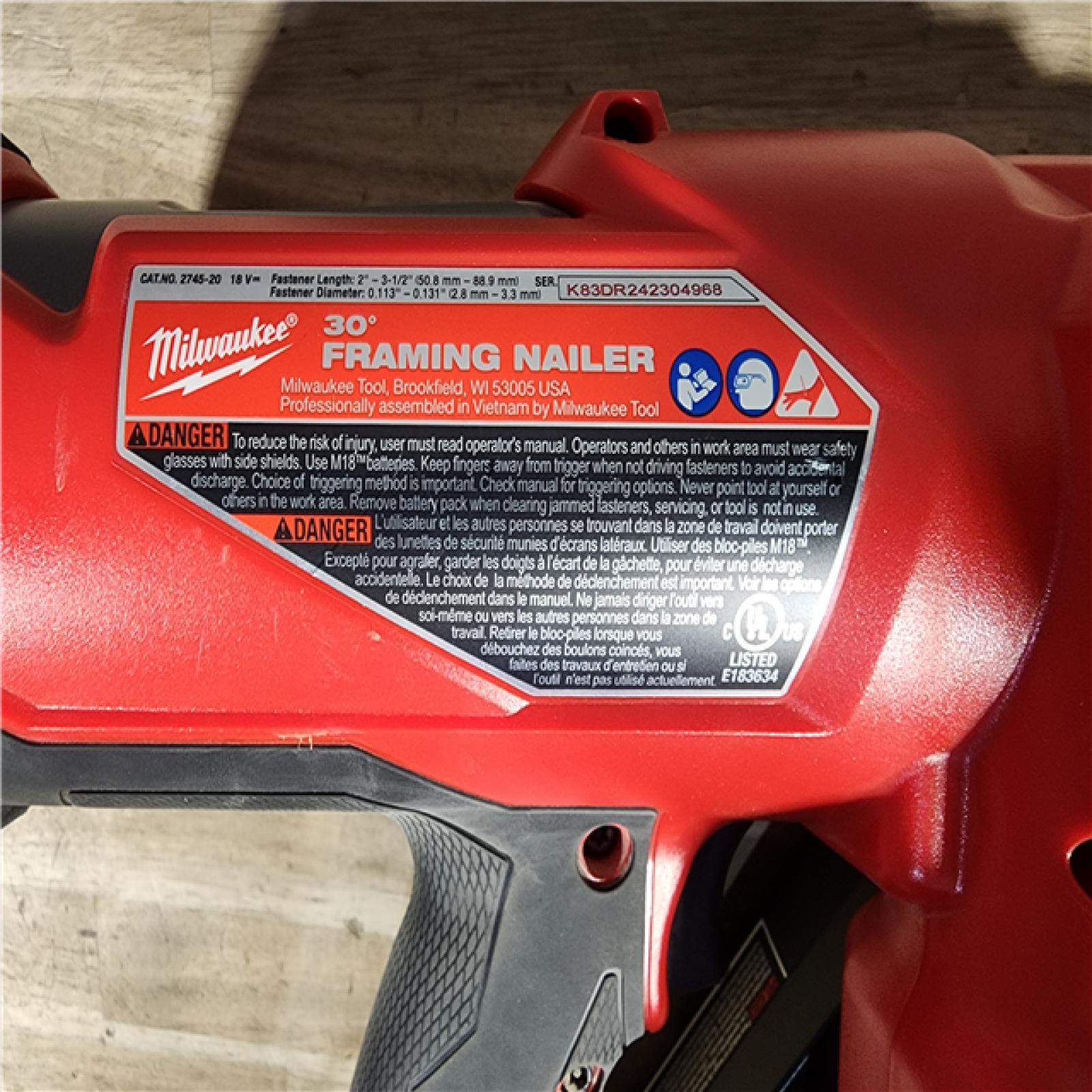 HOUSTON LOCATION - AS-IS M18 FUEL 3-1/2 in. 18-Volt 30-Degree Lithium-Ion Brushless Cordless Framing Nailer (Tool-Only)