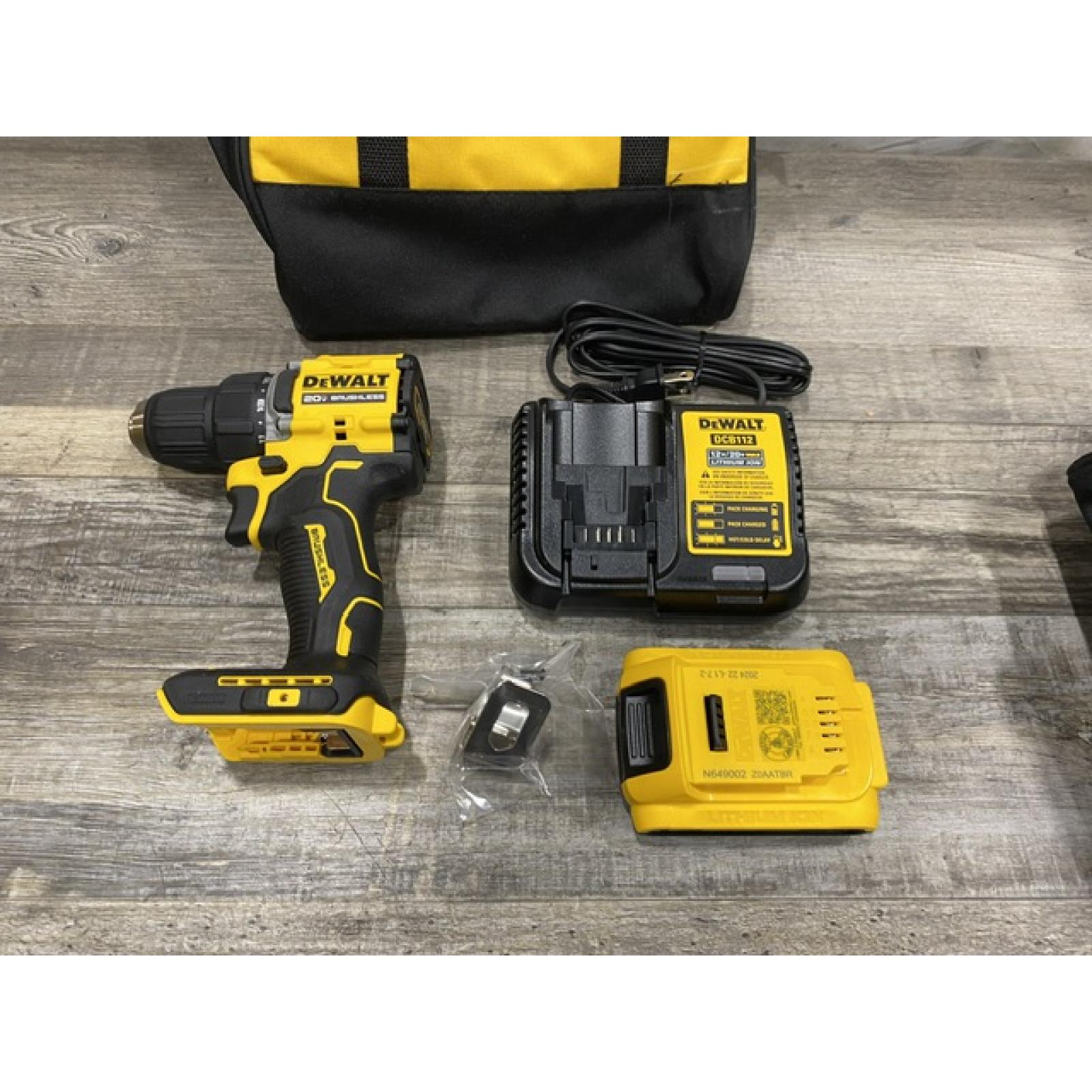 AS-IS DEWALT Atomic 20V Lithium-Ion Cordless Compact 1/2 in. Drill/Driver Kit