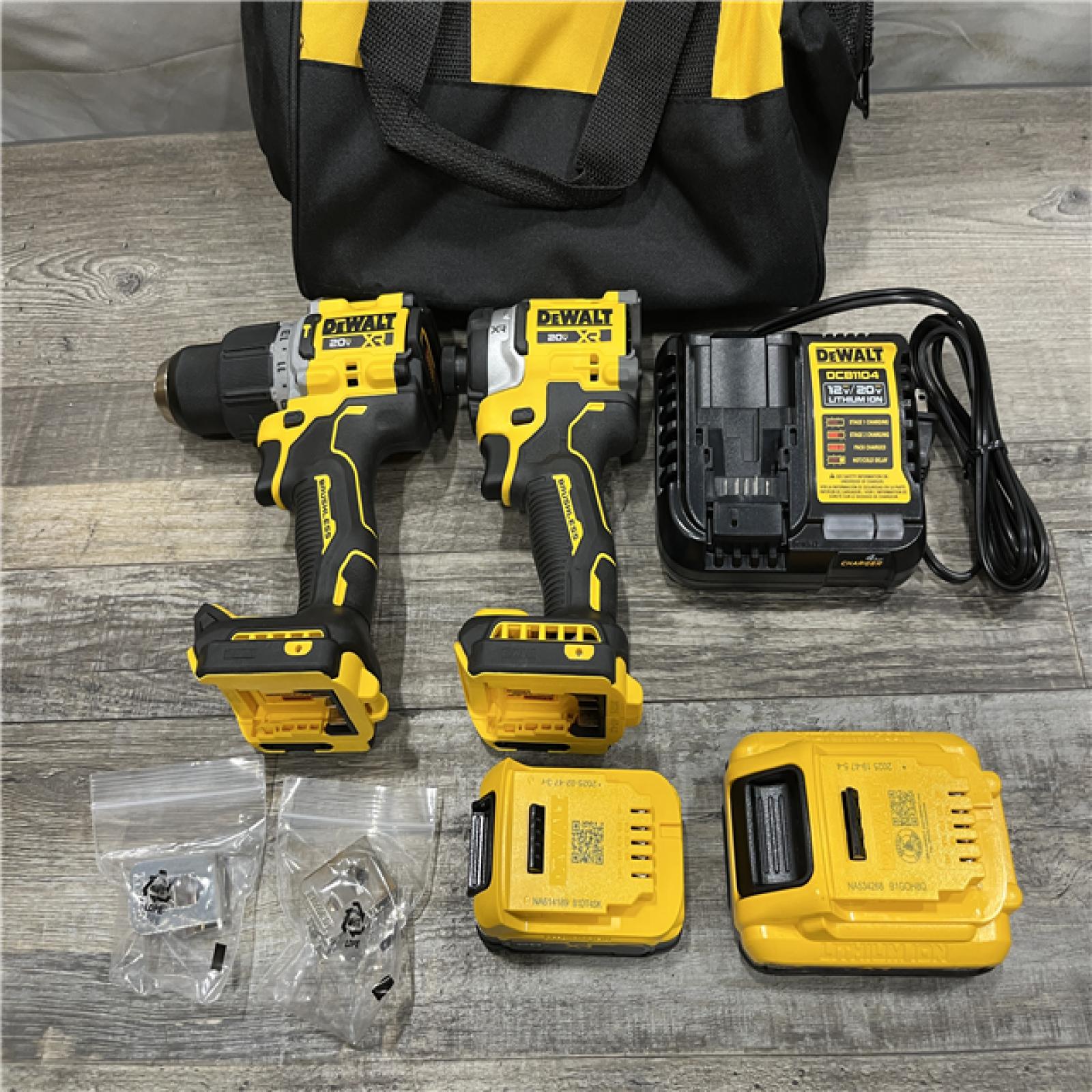 AS-IS DEWALT 20V XR Lithium-Ion Cordless 2-Tool Combo Kit