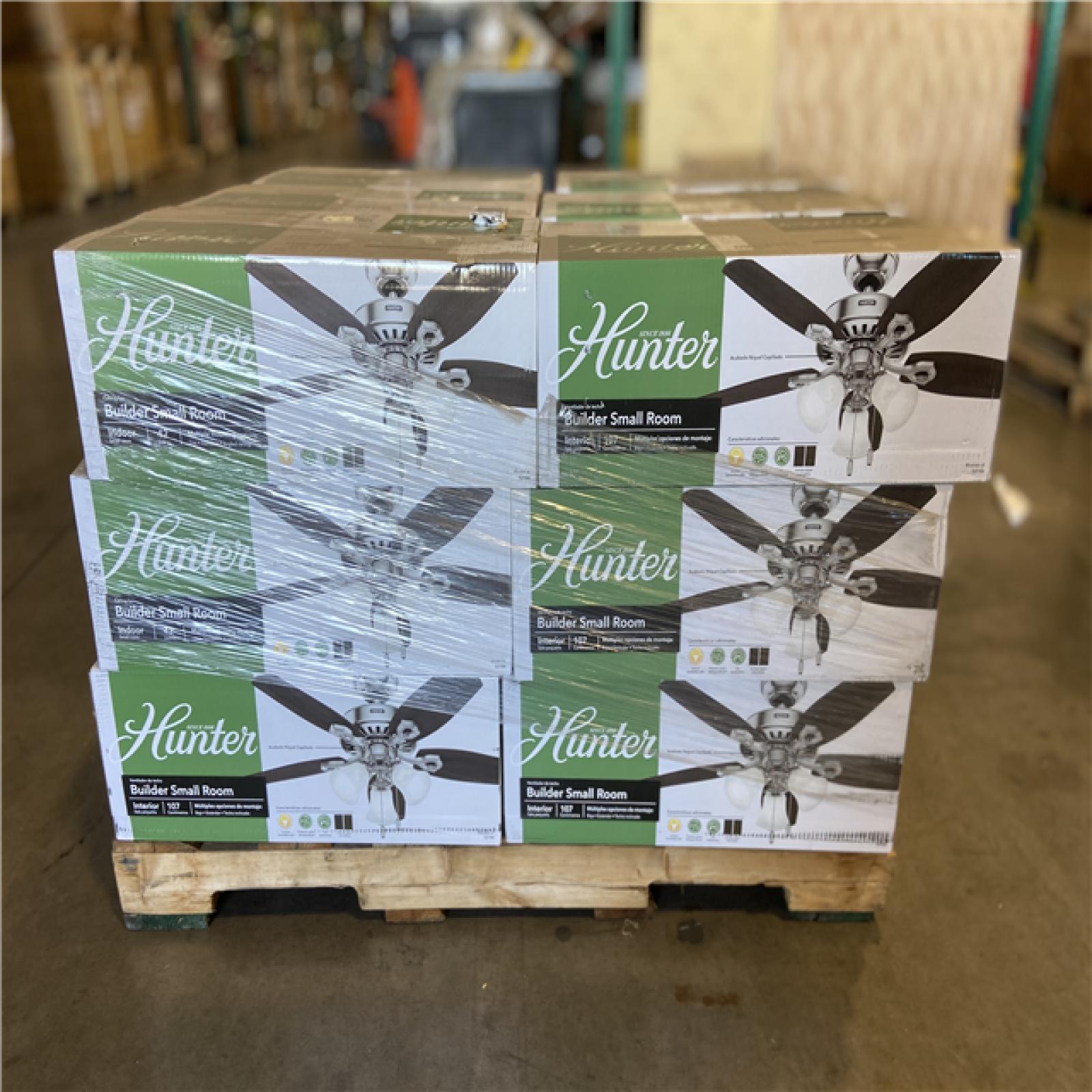 DALLAS LOCATION - Hunter 42 in. Indoor Brushed Nickel Builder Small Room Ceiling Fan with Light Kit - (18 UNITS)