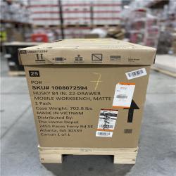 DALLAS LOCATION- NEW!- Husky Tool Storage Heavy Duty 84 in. W x 24 in. D Matte Blue Mobile Workbench Cabinet