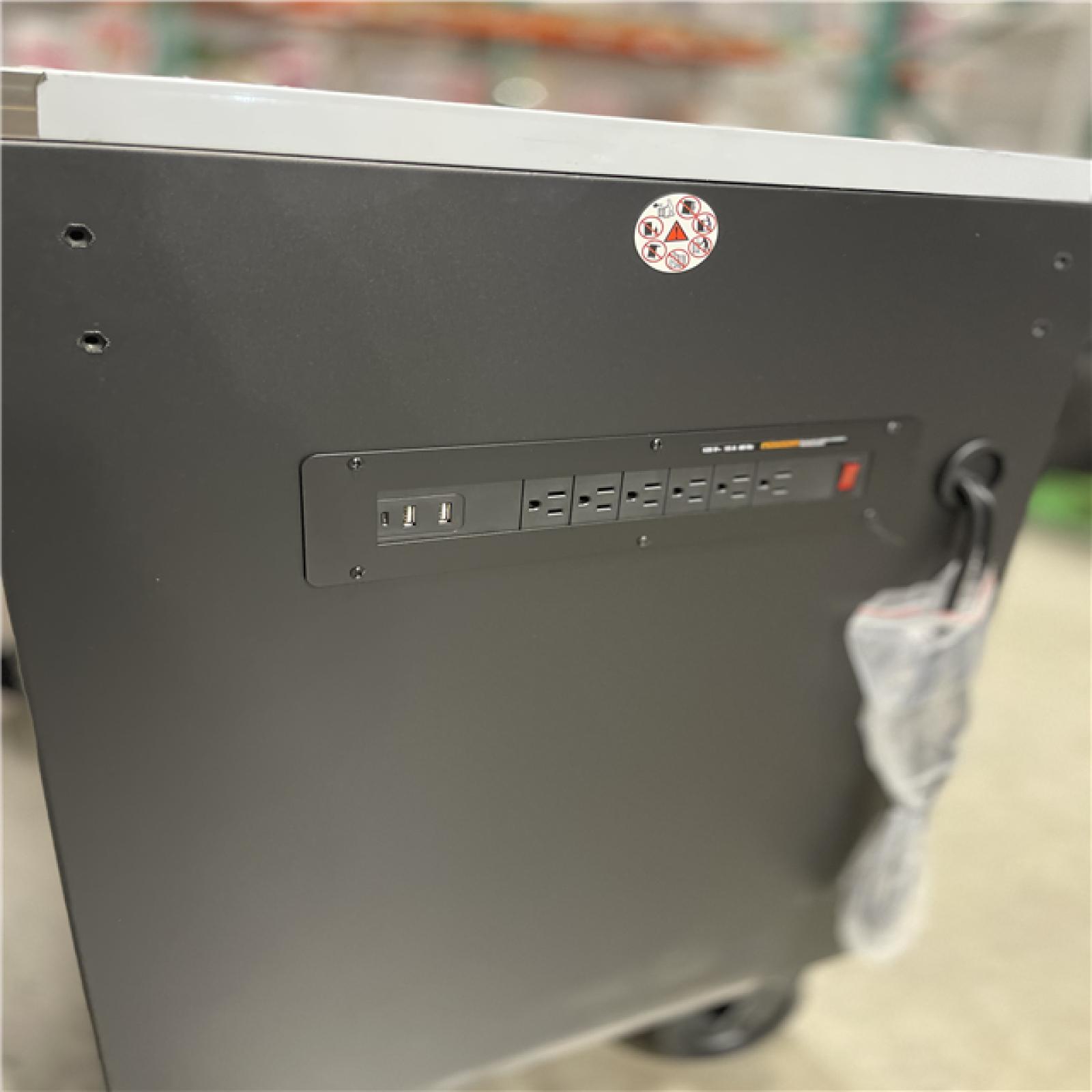 DALLAS LOCATION -HUSKY Tool Storage 84 in. W x 24 in. D Heavy Duty Mobile Workbench Tool Chest with Stainless Steel Work Top in Matte Black