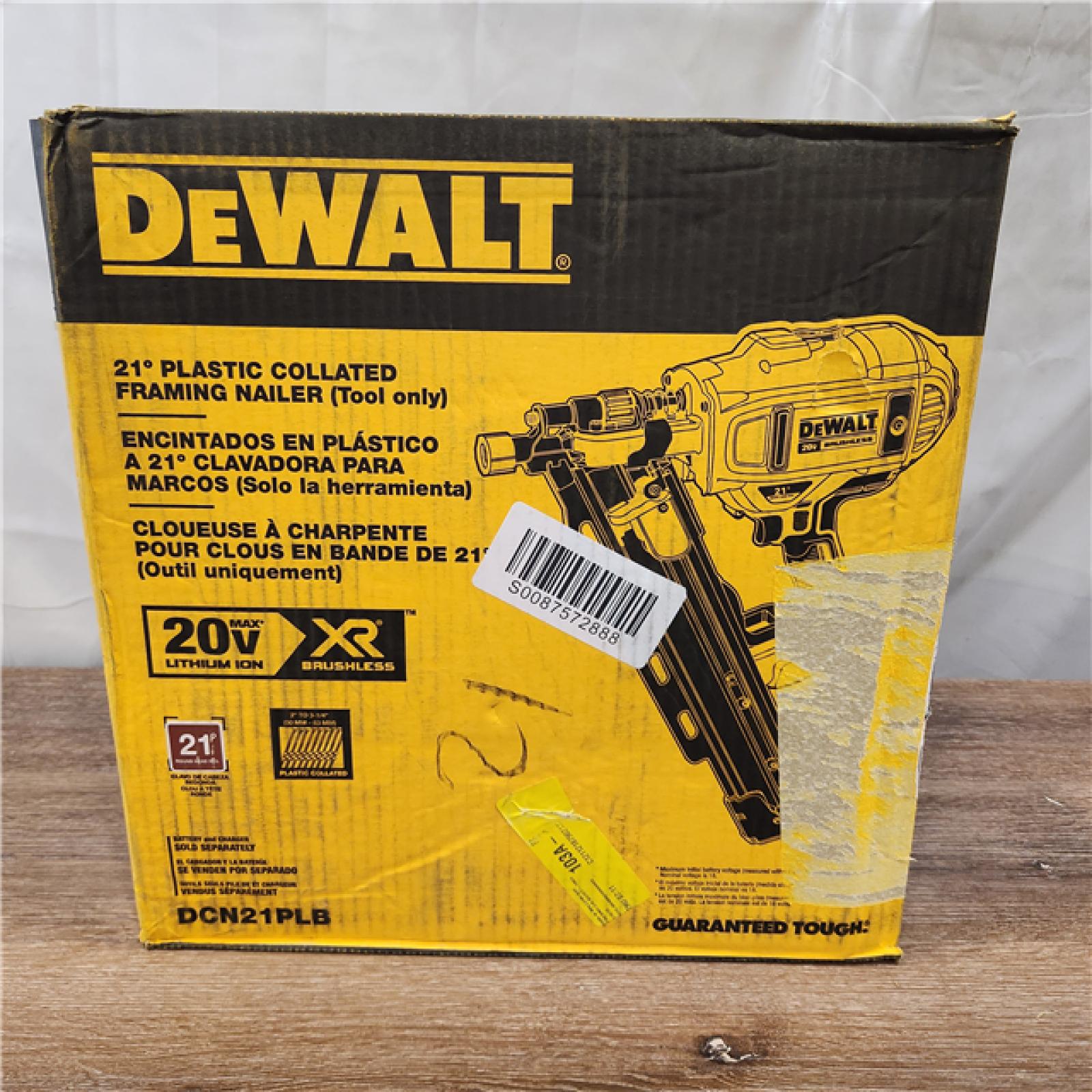 AS-IS DeWalt DCN21PLB 20V MAX 21-Degree Plastic Collated Framing Nailer (Bare Tool)