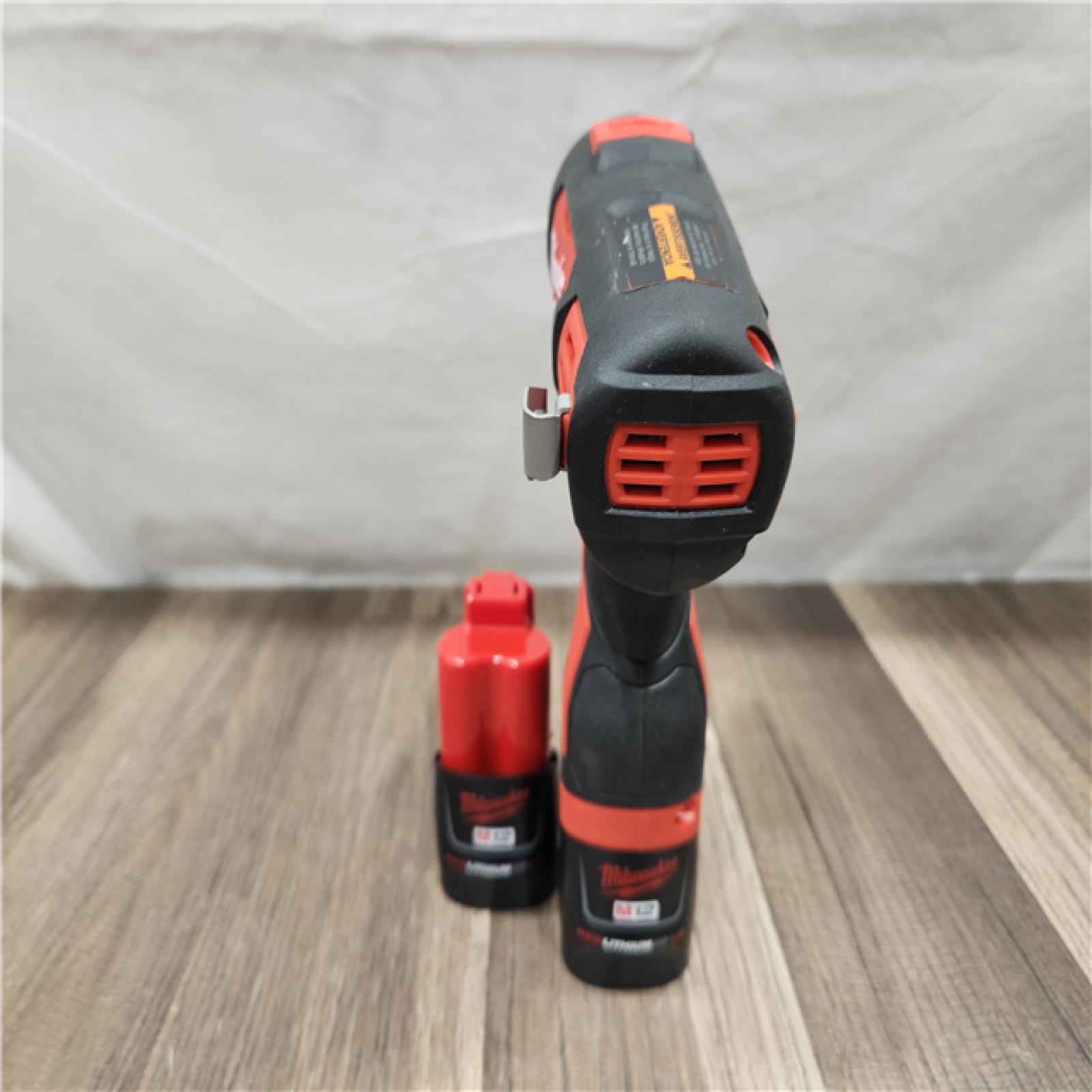 AS-IS- Milwaukee M12 -12V Cordless Screwdriver Kit w/ (4) 1.5Ah Batteries  Charger
