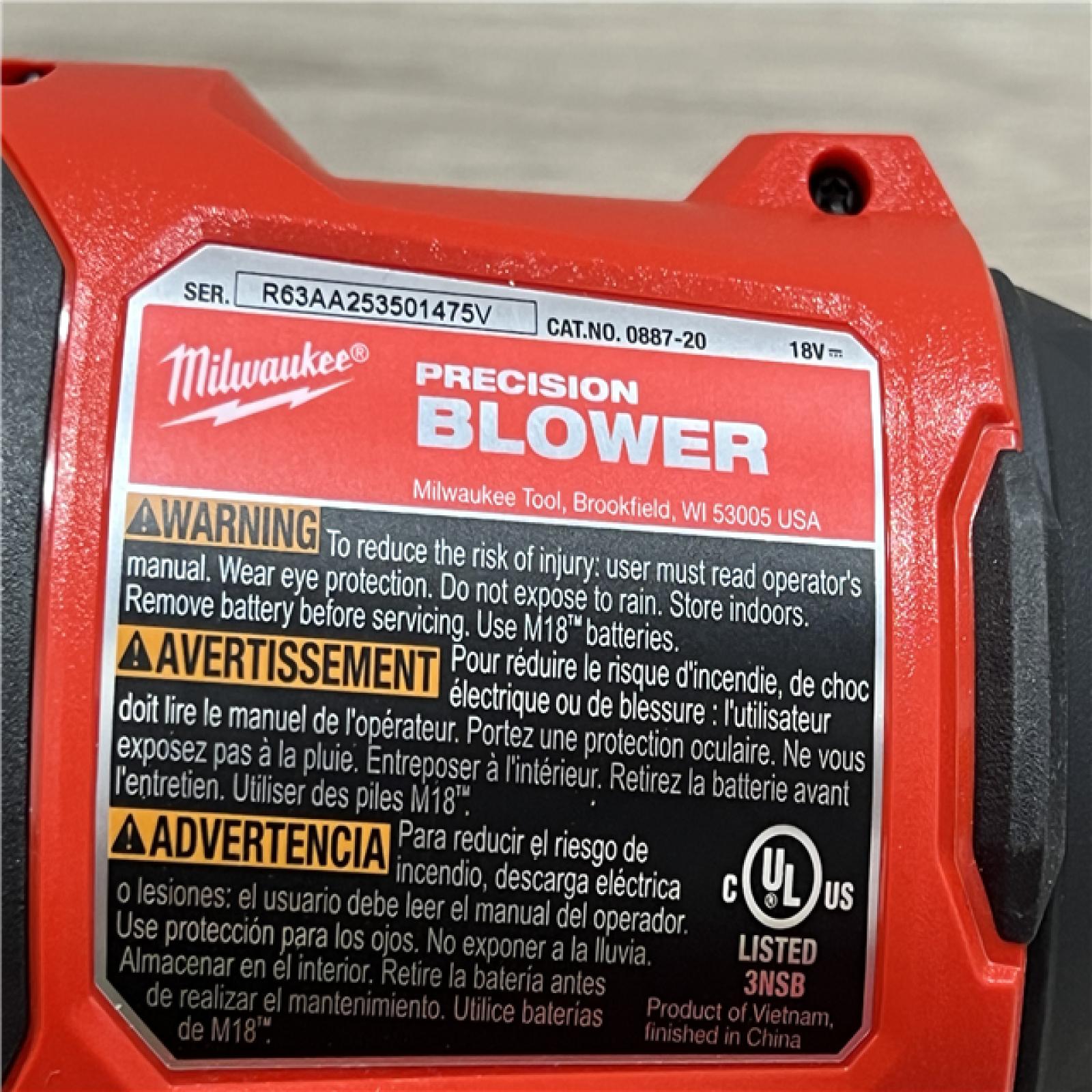 AS-IS Milwaukee 18V Lithium-Ion 570 MPH Brushless Cordless Precision Blower (Tool-Only)