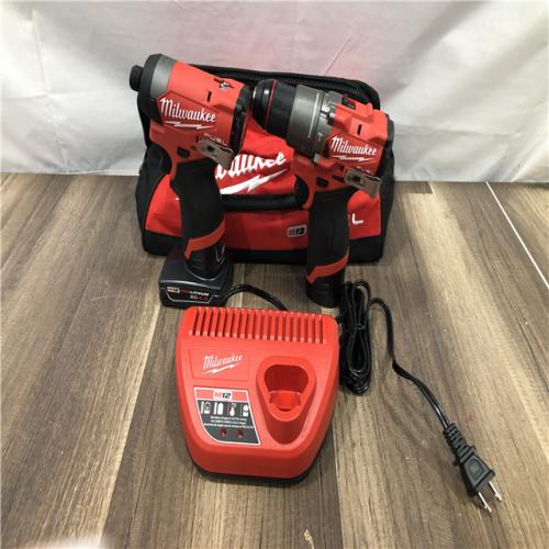 AS-IS Milwaukee FUEL 12-Volt Lithium-Ion Brushless Cordless Hammer Drill and Impact Driver Combo Kit