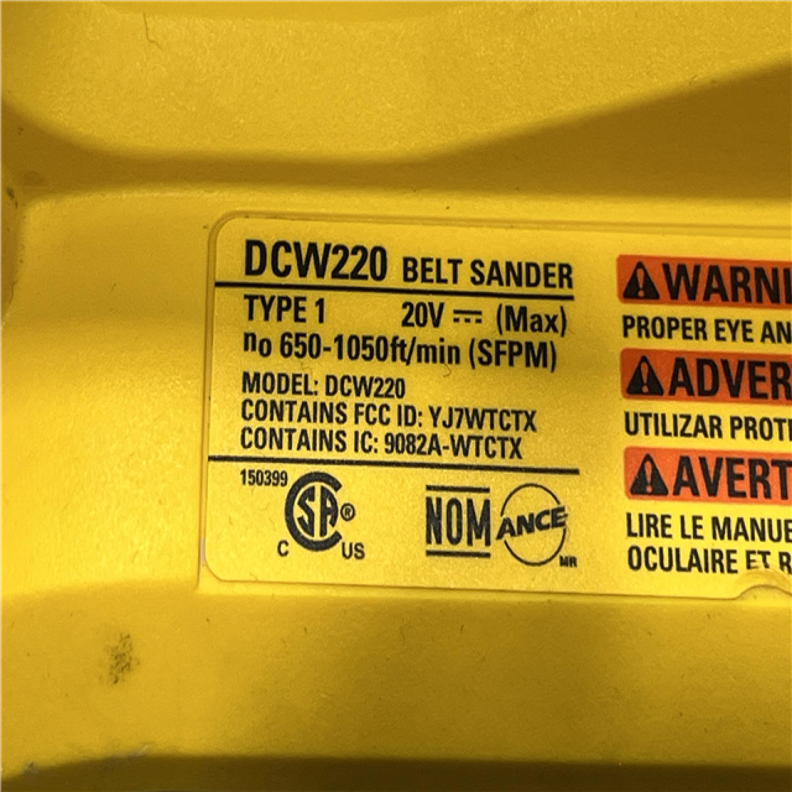 AS-IS DEWALT 20V MAX* XR Brushless Cordless Belt Sander (Tool-Only)