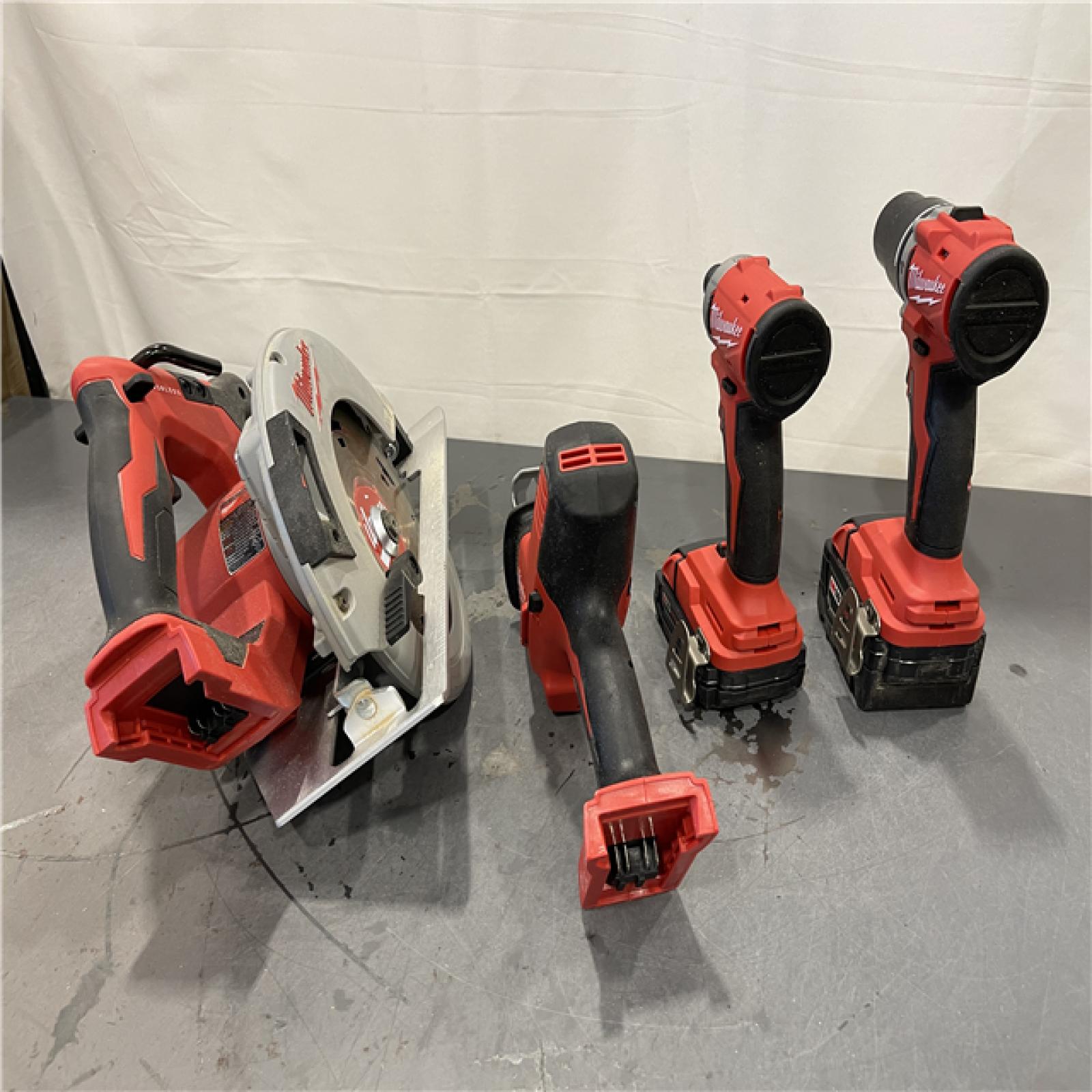 AS-IS - Milwaukee M18 18-Volt Lithium-Ion Brushless Cordless Combo 4 Tool Kit