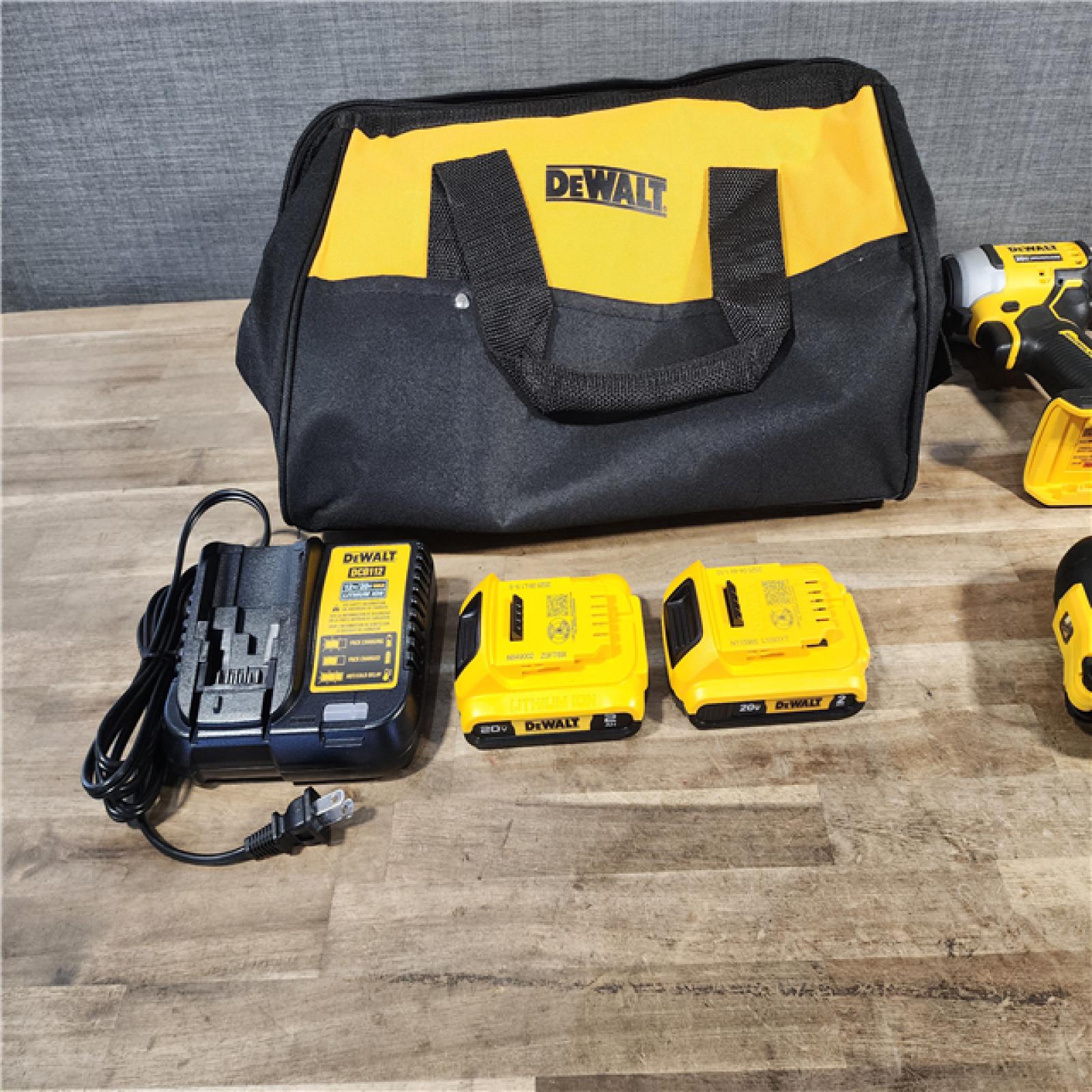 HOUSTON LOCATION - AS-IS DeWalt 20V MAX ATOMIC Cordless Brushless 3 Tool Combo Kit