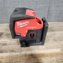 HOUSTON LOCATION - AS-IS Milwaukee Green 125 Ft. Cross Line and Plumb Points Laser Level Kit