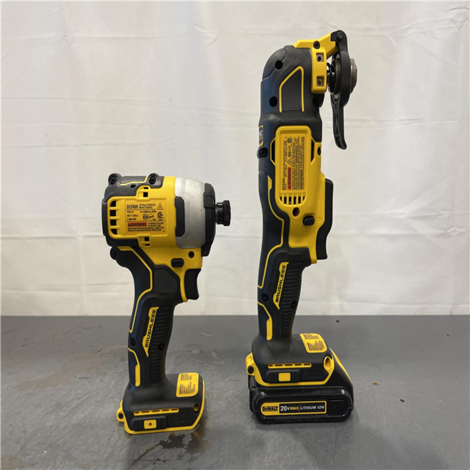 AS-IS - DeWalt ATOMIC 20V MAX Lithium-Ion Brushless Cordless Compact 1/4 in. Impact Driver and Oscillating Tool Kit