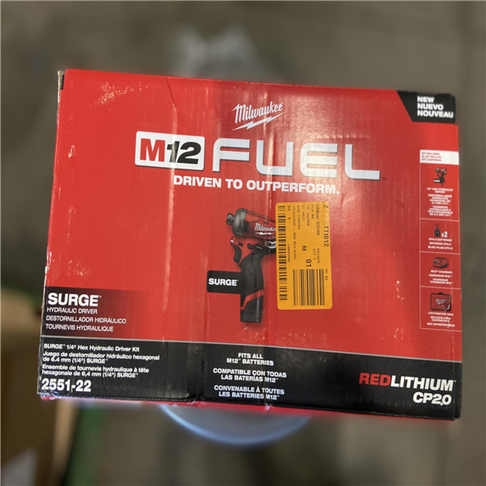 LIKE NEW! - Milwaukee M12 FUEL SURGE 12V Lithium-Ion Brushless Cordless 1/4 in. Hex Impact Driver Compact Kit w/Two 2.0Ah Batteries, Bag