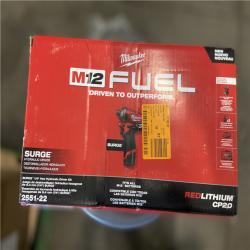 LIKE NEW! - Milwaukee M12 FUEL SURGE 12V Lithium-Ion Brushless Cordless 1/4 in. Hex Impact Driver Compact Kit w/Two 2.0Ah Batteries, Bag
