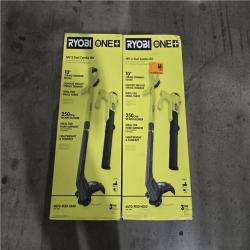 NEW!- RYOBI ONE+ 18V Cordless String Trimmer/Edger and Blower/Sweeper Combo Kit (LOT OF 2)