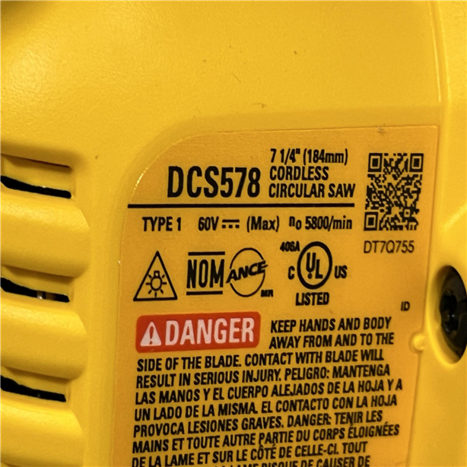 AS-IS DEWALT FLEXVOLT 60V MAX Cordless Brushless 7-1/4 in. Circular Saw with Brake (Tool Only)