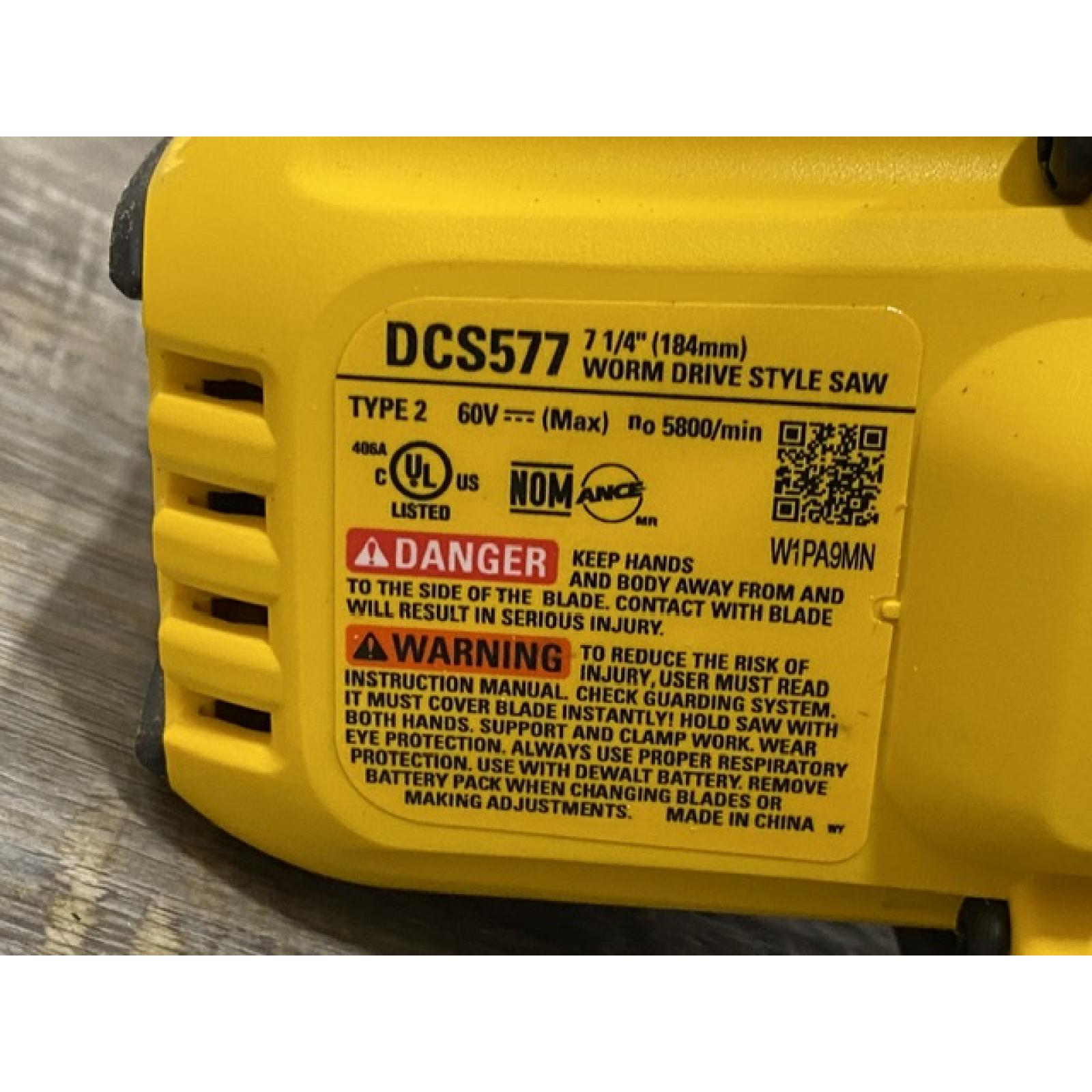 AS-IS DEWALT FLEXVOLT 60V MAX Cordless Brushless 7-1/4 in. Wormdrive Style Circular Saw (Tool Only)