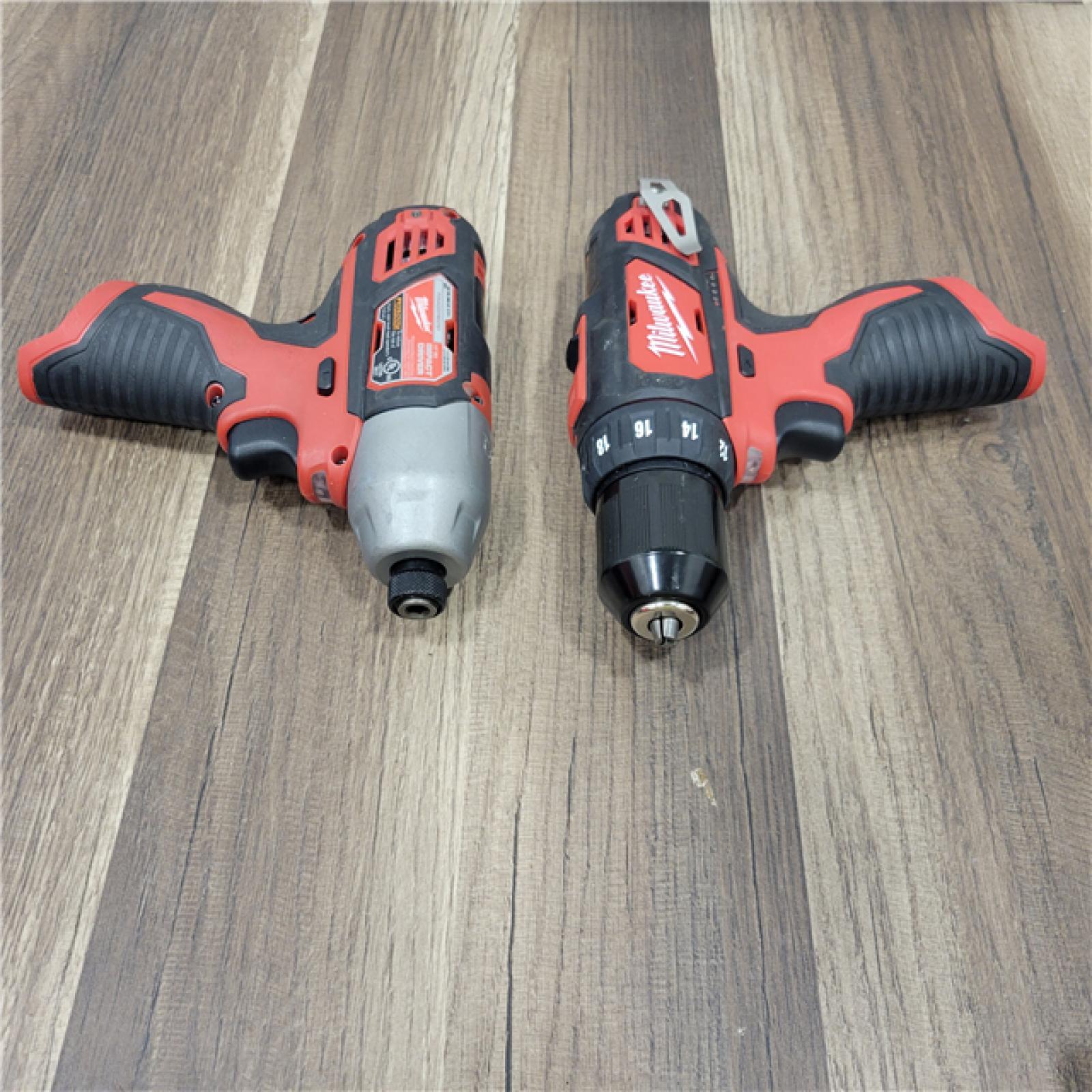 Milwaukee 2494-22 M12 Cordless Combination 3/8  Drill / Driver and 1/4  Hex Impact Driver Dual Power Tool Kit (2 Lithium Ion Batteries  Charger