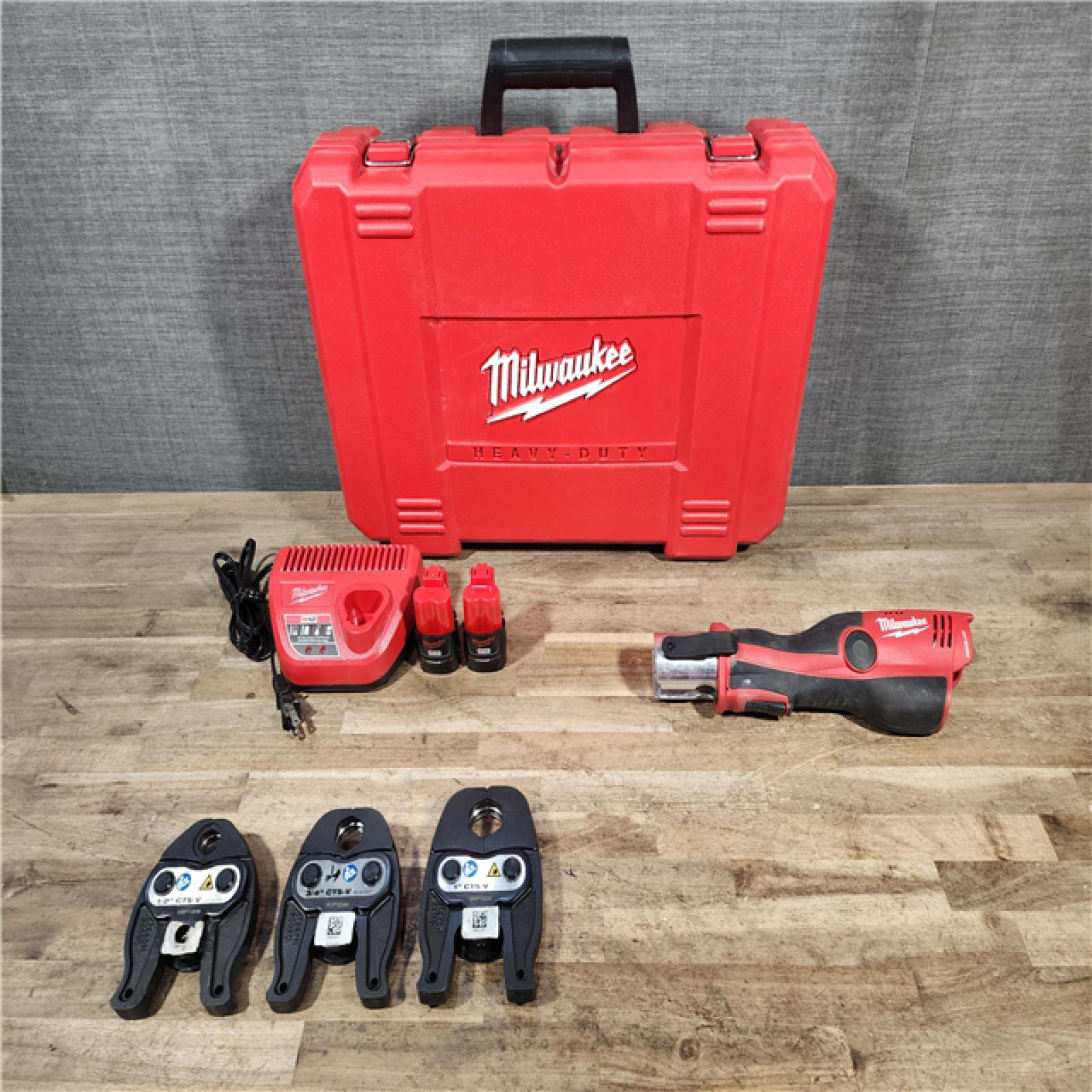 HOUSTON LOCATION - AS-IS M12 12-Volt Lithium-Ion Force Logic Cordless Press Tool Kit (3 Jaws Included) with Two 1.5 Ah Battery and Hard Case