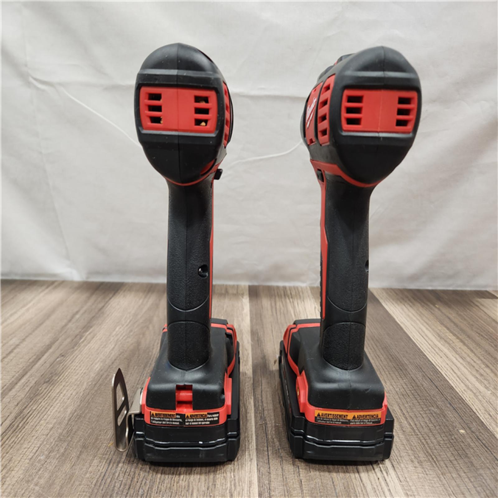 AS-IS- Milwaukee 18V Cordless Brushed 2-Tool Drill/Driver and Impact Driver Kit