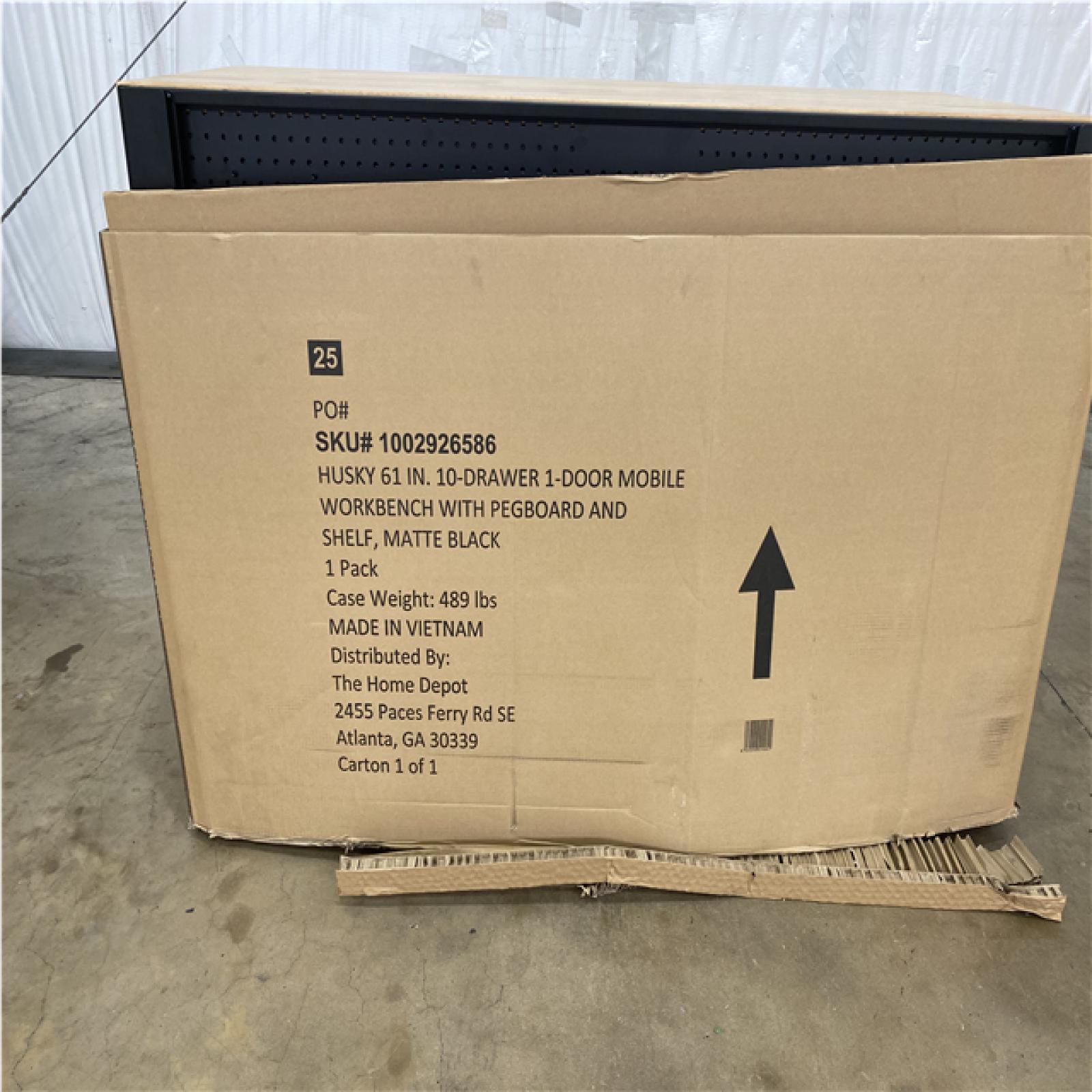 Houston Location - AS-IS home improvement pallet HUSKY 61 IN 10 DRAWER WORKBENCH