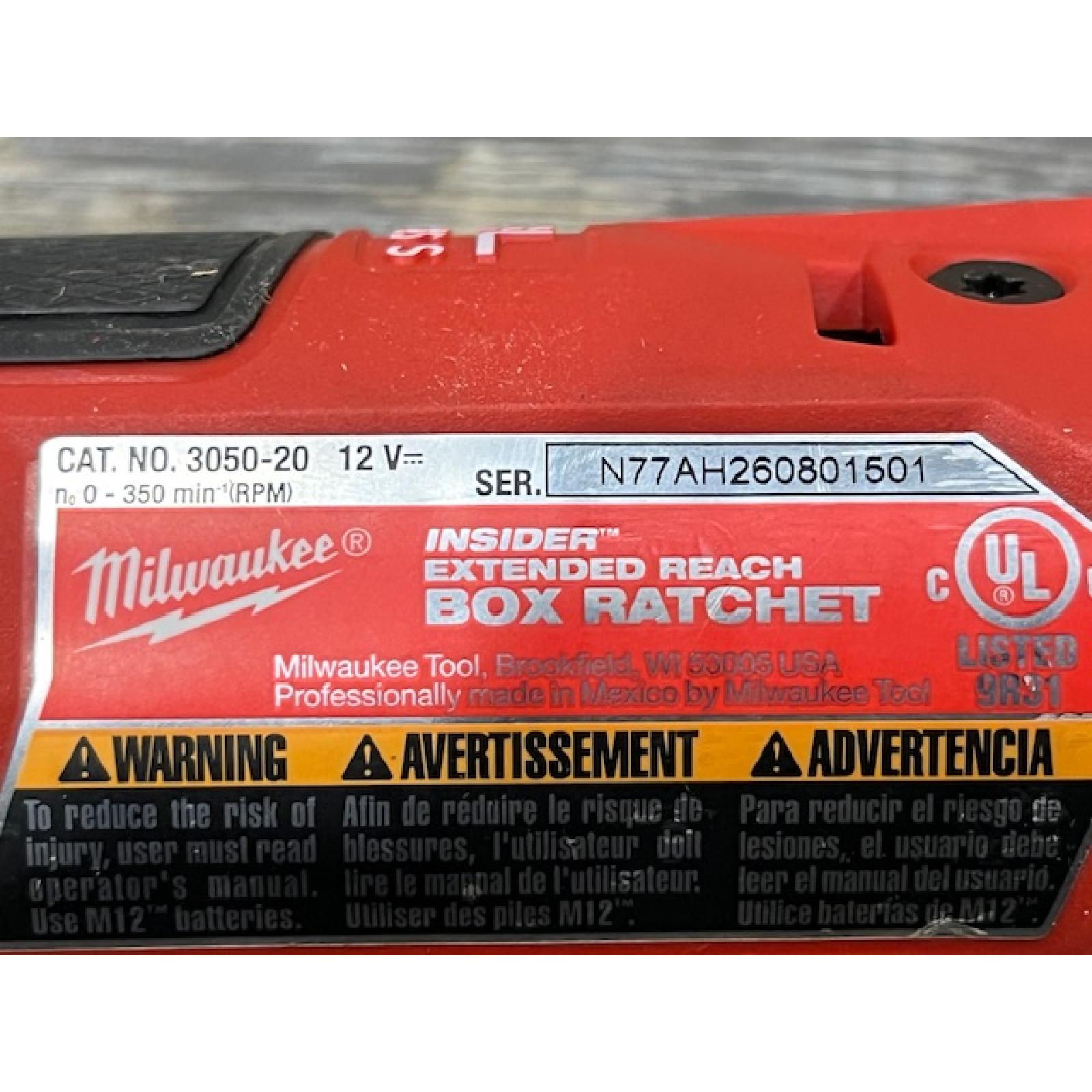 AS-IS Milwaukee FUEL 12V Lithium-Ion Brushless Cordless 1/4 in - 3/8 in Extended Ratchet (Tool-Only)