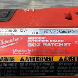 AS-IS Milwaukee FUEL 12V Lithium-Ion Brushless Cordless 1/4 in - 3/8 in Extended Ratchet (Tool-Only)