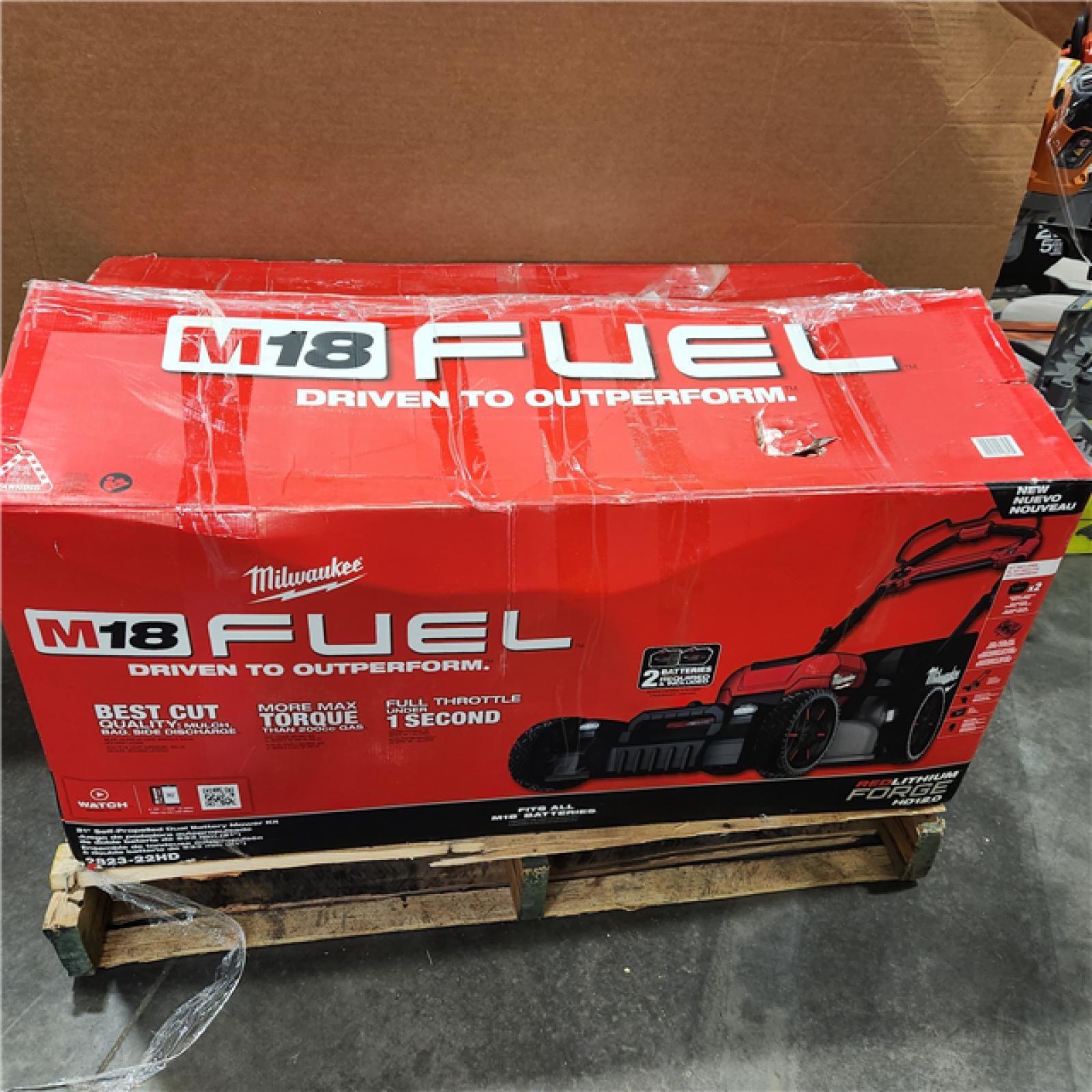 As-Is- Milwaukee M18 FUEL Brushless Cordless 21 in. Walk Behind Dual Battery Self-Propelled Mower Kit