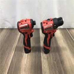 AS-IS Milwaukee 12-Volt Lithium-Ion Brushless Cordless Subcompact Drill and Impact Driver Combo Kit