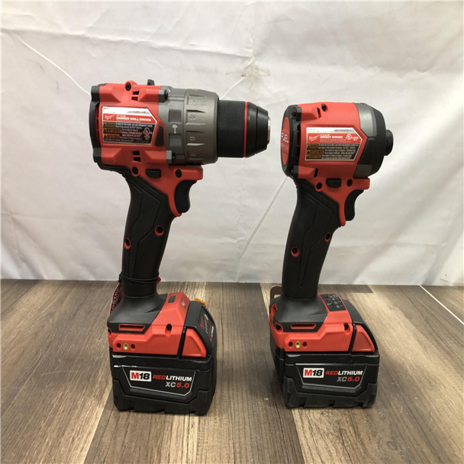 AS-IS Milwaukee FUEL 18V Lithium-Ion Brushless Cordless Hammer Drill and Impact Driver Combo Kit