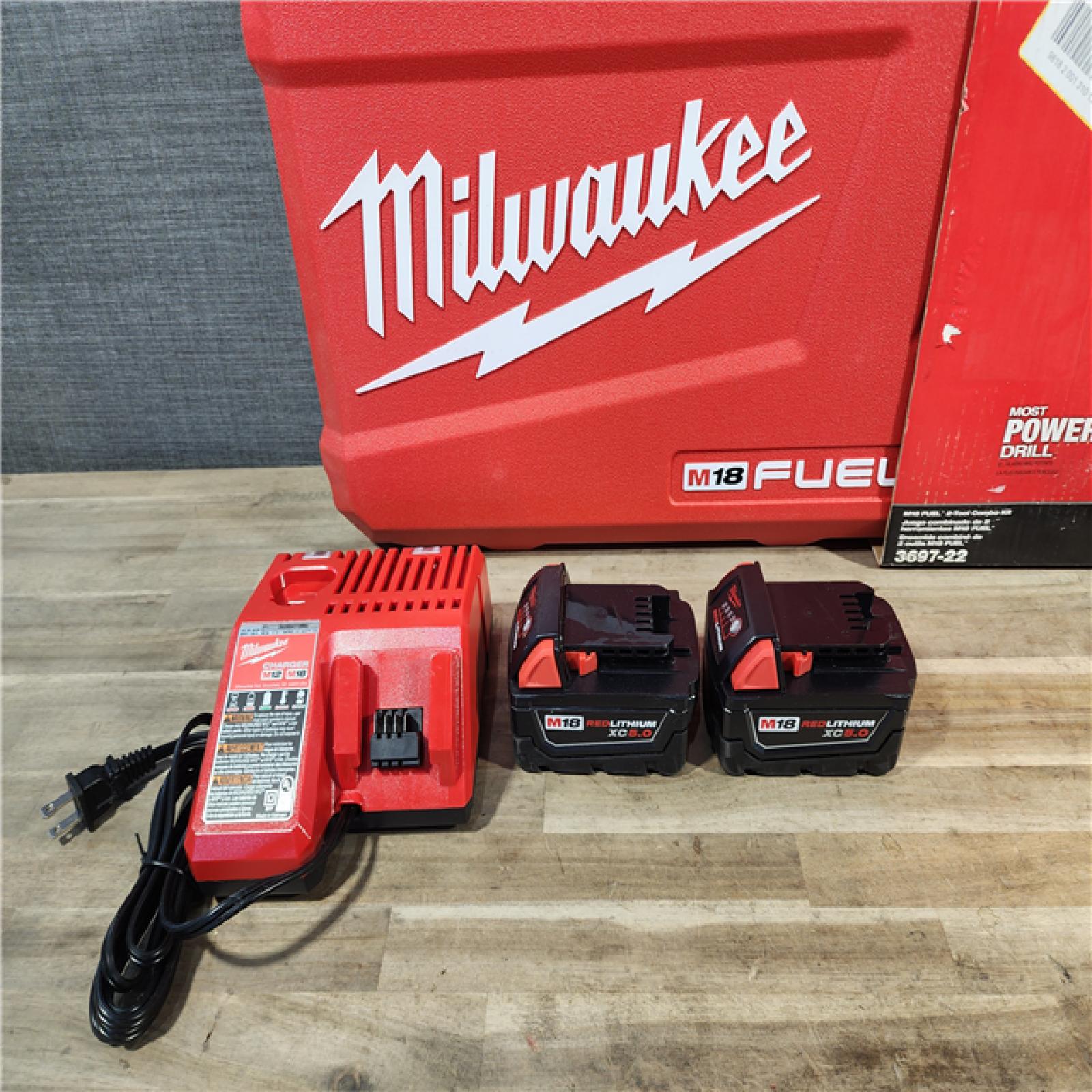 HOUSTON LOCATION - AS-IS MILWAUKEE FUEL 18V Lithium-Ion Brushless Cordless Hammer Drill and Impact Driver Combo Kit