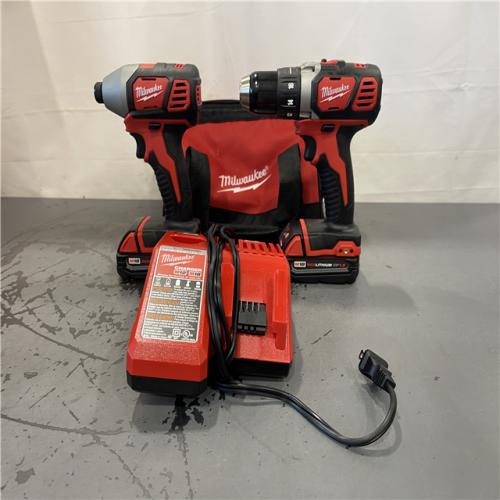 AS-IS- Milwaukee 18V Cordless Brushed 2-Tool Drill/Driver and Impact Driver Kit