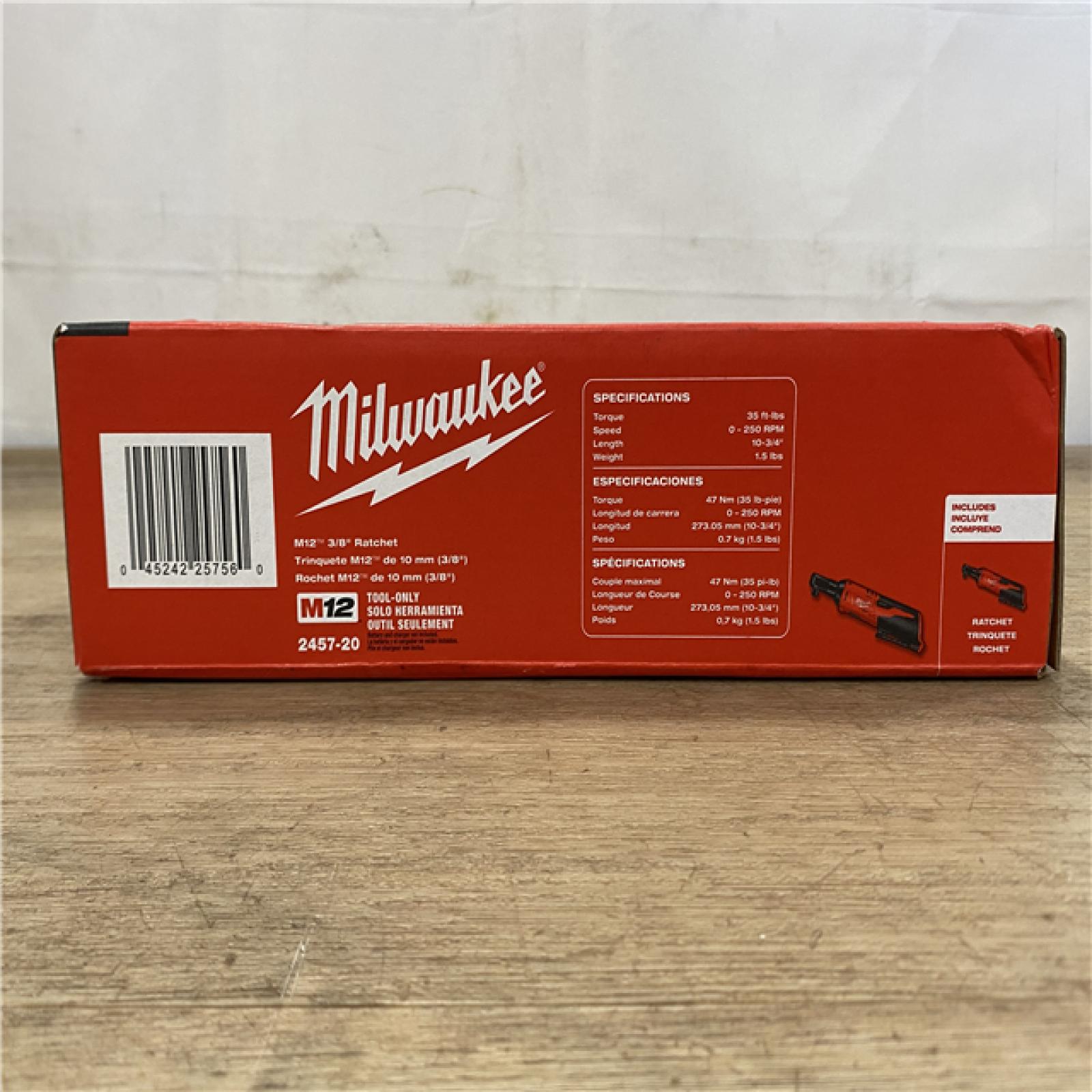 NEW! Milwaukee 12V Lithium-Ion Cordless 3/8 in. Ratchet (Tool-Only)