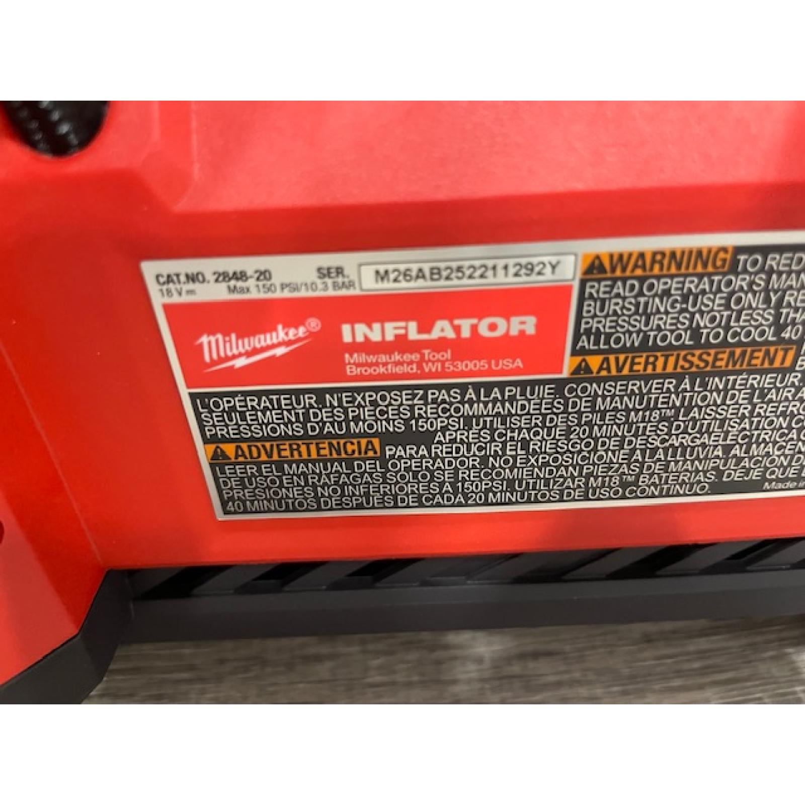 AS-IS Milwaukee 18-Volt Lithium-Ion Cordless Electric Portable Inflator (Tool-Only)