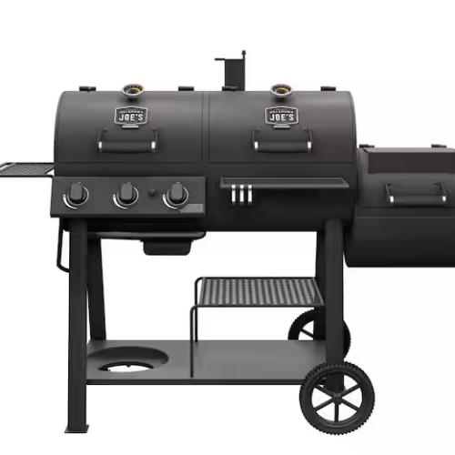 DALLAS LOCATION- NEW! OKLAHOMA JOE'S Canyon Combo Dual Fuel 3-Burner Propane Gas and Charcoal Smoker and Grill