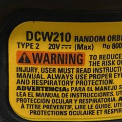 AS-IS DEWALT 20V MAX XR Cordless Brushless 5 in. Random Orbital Sander Kit