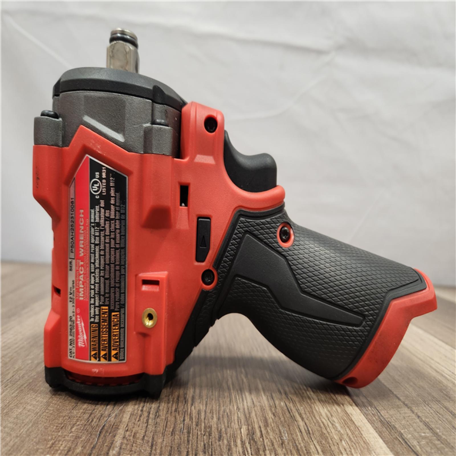 AS-IS- Milwaukee M12 FUEL 12V Lithium-Ion Brushless Cordless Stubby 1/2 in. Impact Wrench (Tool-Only)