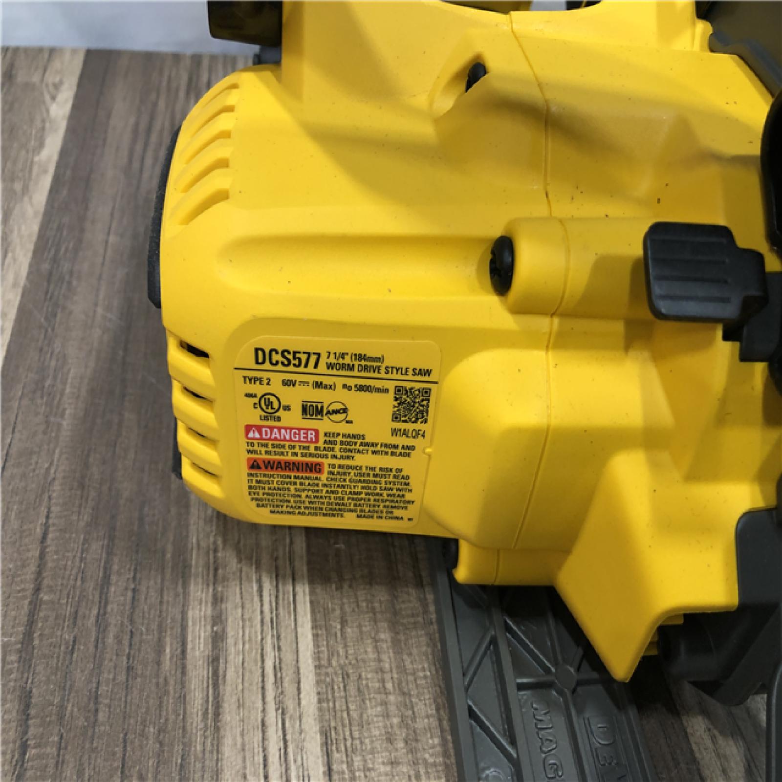 AS-IS DEWALT FLEXVOLT 60V MAX Cordless Brushless 7-1/4 in. Wormdrive Style Circular Saw (Tool Only)