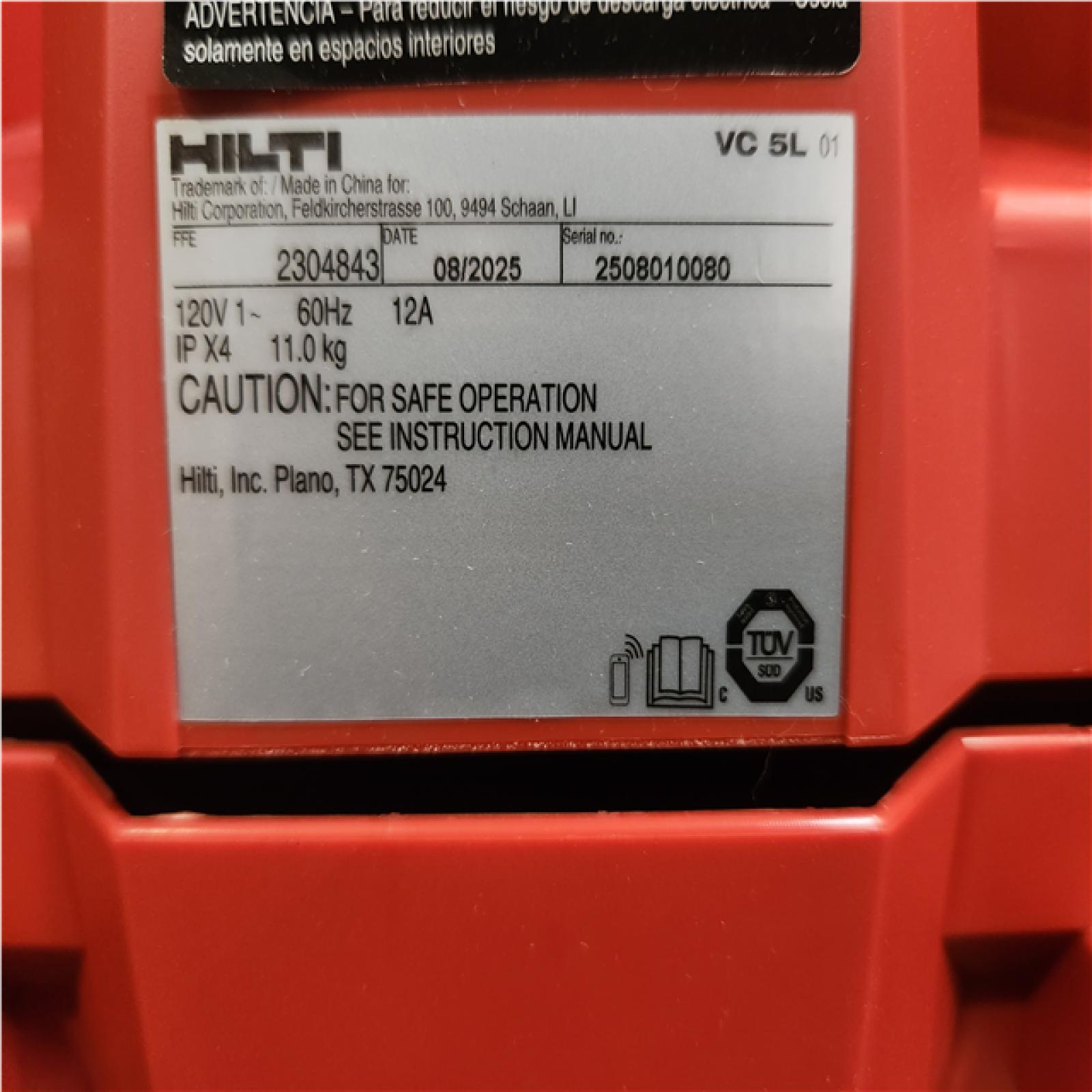 Phoenix NEW Hilti 120-Volt 157 CFM 8 Gal. Wet/Dry VC 5 Construction Vacuum with Hose