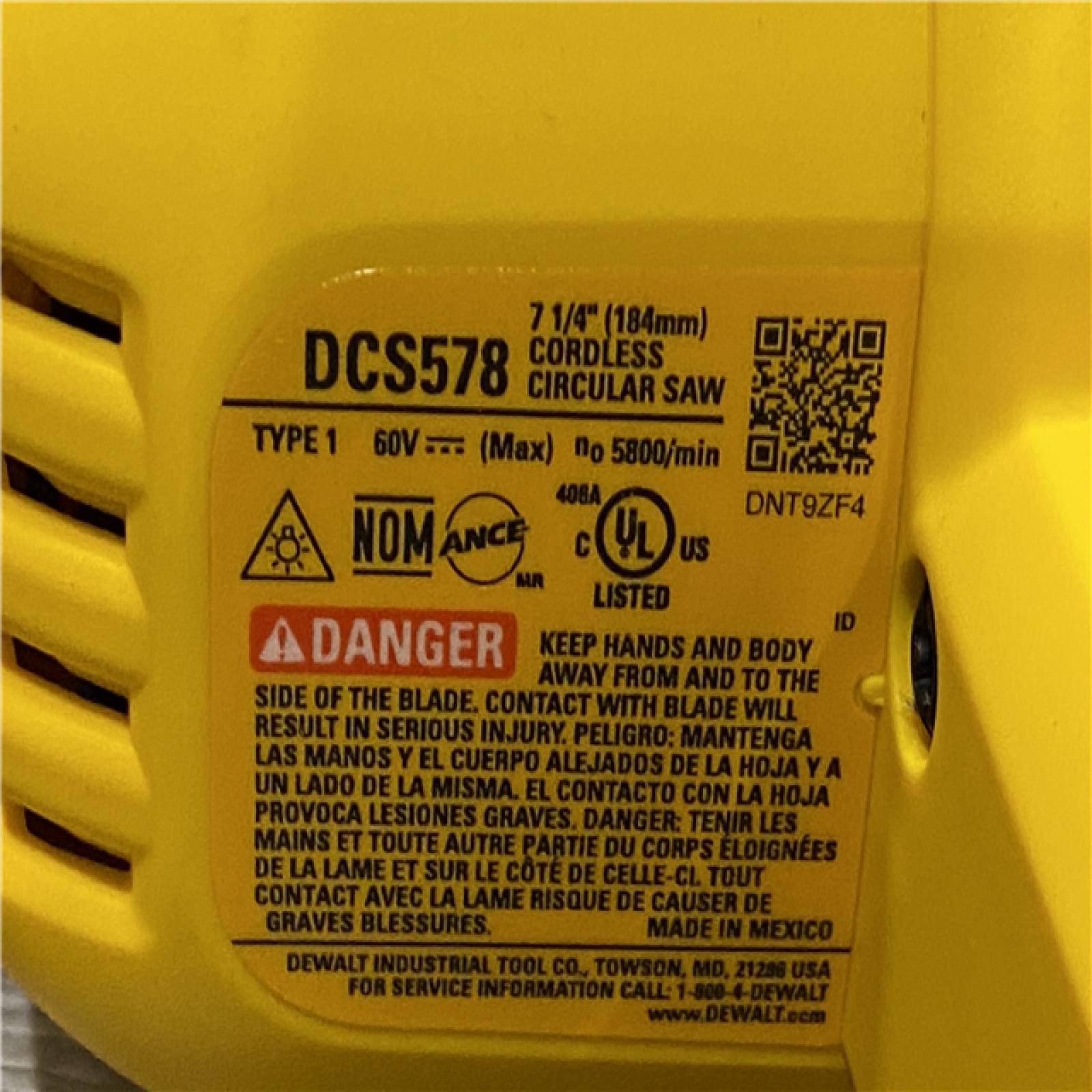 AS-IS DEWALT FLEXVOLT 60V MAX Cordless Brushless 7-1/4 in. Circular Saw with Brake (Tool Only)