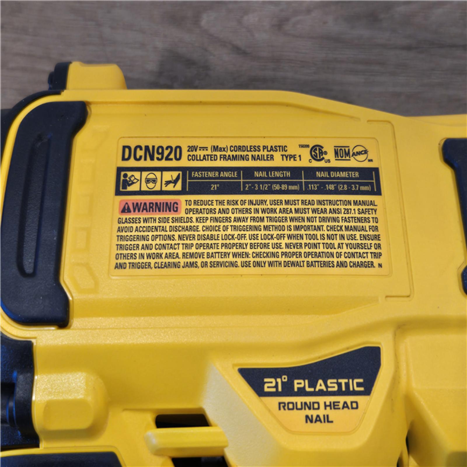 AS-IS DEWALT 20-Volt 21° Cordless Framing Nailer (Tool-Only)
