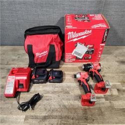 HOUSTON LOCATION - AS-IS M18 18-Volt Lithium-Ion Brushless Cordless Compact Hammer Drill/Impact Combo Kit (2-Tool) with (2) Batteries  Bag