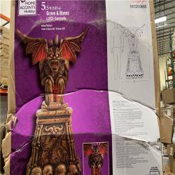 DALLAS LOCATION- AS-IS Home Accents Holiday 5.5 ft. Grave & Bones LED Gargoyle H13