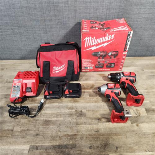 HOUSTON LOCATION - AS-IS Milwaukee 18V Cordless Brushed 2 Tool Drill/Driver and Impact Driver Kit