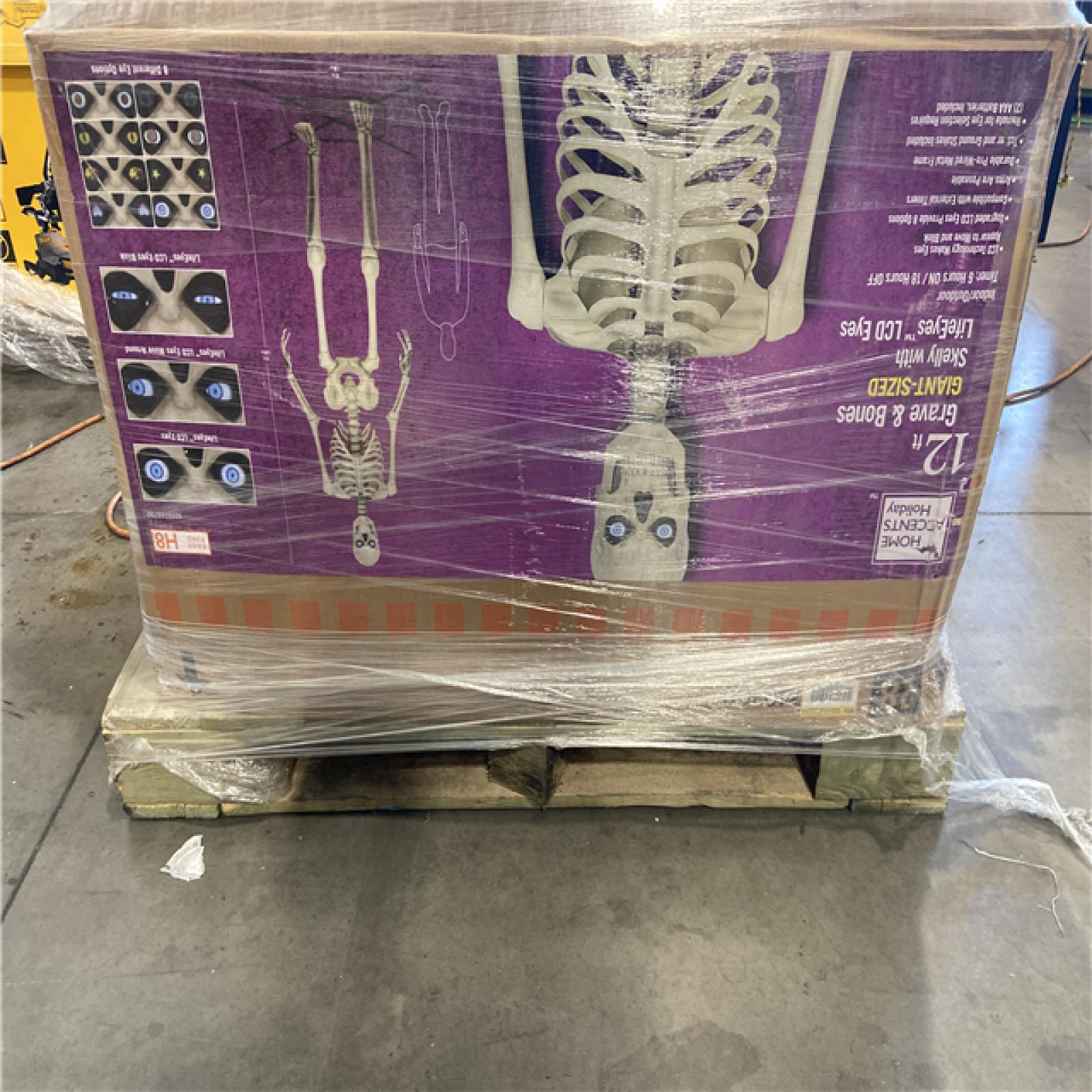 DALLAS LOCATION - Home Accents Holiday 12 ft. Grave & Bones Giant-Sized Skelly with LifeEyes™ LCD Eyes H5