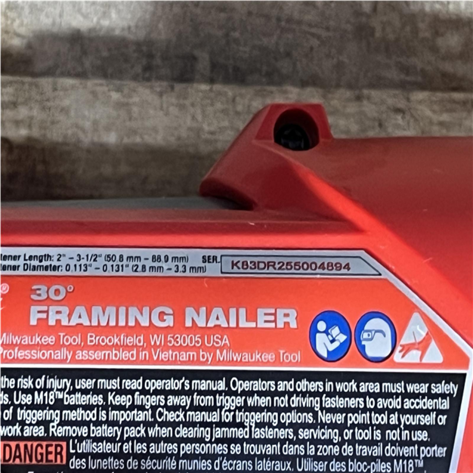 Houston Location AS-IS Milwaukee FUEL 3-1/2 in. 18-Volt 30-Degree Lithium-Ion Brushless Cordless Framing Nailer (Tool-Only)