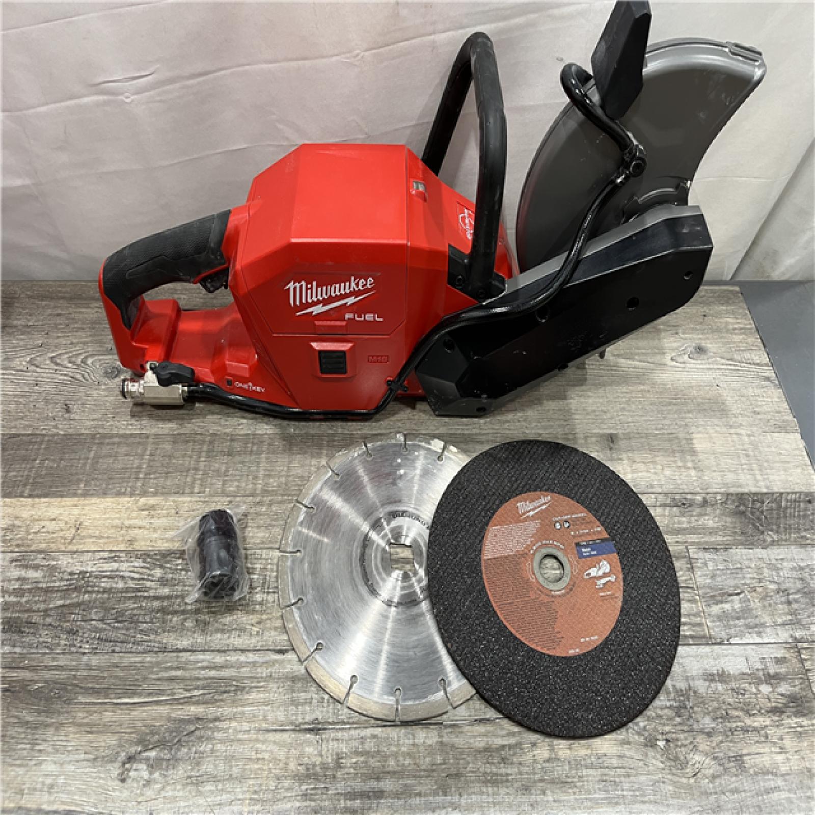 AS-IS Milwaukee FUEL ONE-KEY 18V Lithium-Ion Brushless Cordless 9 in. Cut Off Saw (Tool-Only)